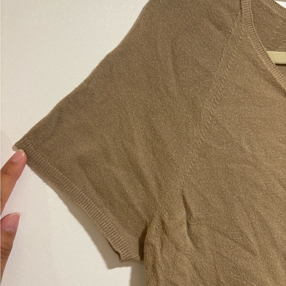 Talbots Caramel V-Neck Short Sleeve Top X - Picture 6 of 10